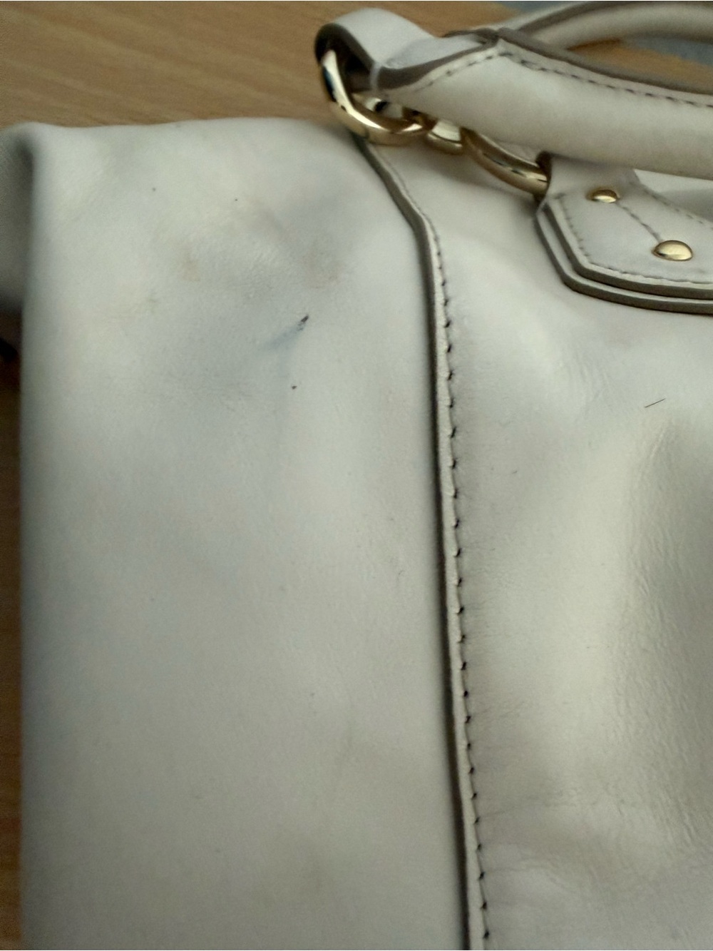 Coach Cream Leather Satchel with Gold Hardware - Picture 4 of 9